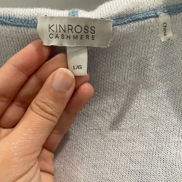 Kinross Cashmere Blend Reversible Hooded Cardigan Size L - Picture 9 of 11